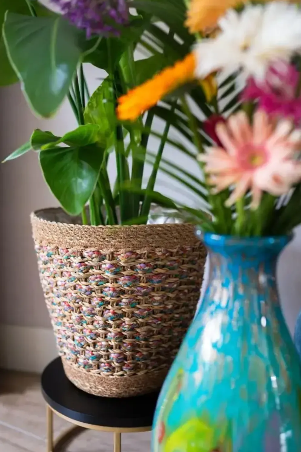 TS Collection bloempot eline textiel 29x29cm coloured