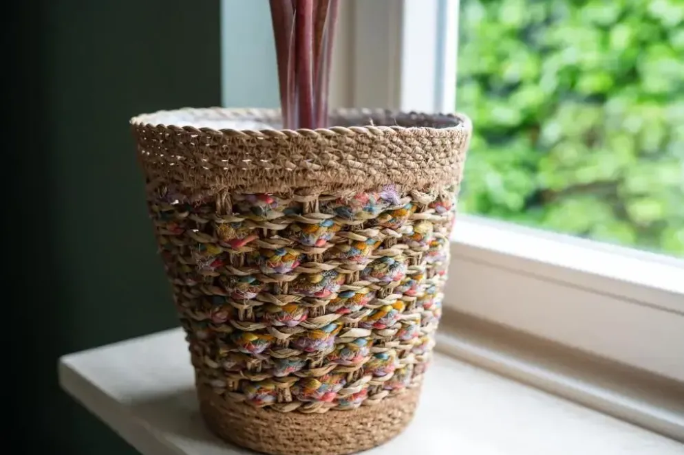 TS Collection bloempot eline textiel 29x29cm coloured