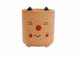 TS Collection bloempot happy steen 8x8cm oranje
