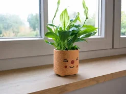 TS Collection bloempot happy steen 8x8cm oranje