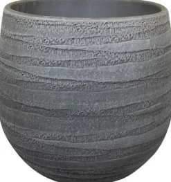 TS Collection bloempot joyce keramiek 18x16cm anthracite