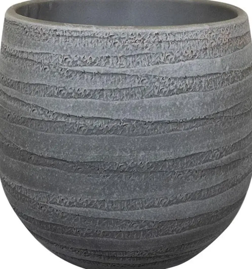 TS Collection bloempot joyce keramiek 18x16cm anthracite