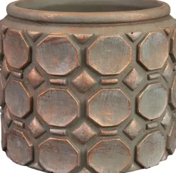 TS Collection bloempot jurre steen 16x13cm roze