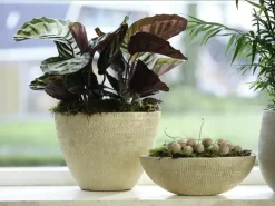 TS Collection bloempot keramiek 15x13cm shiny sand