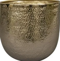 TS Collection bloempot kristy metaal 20x18cm goud