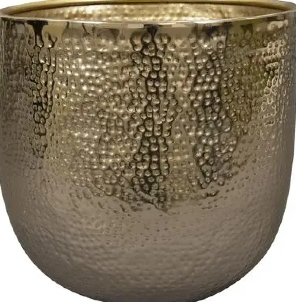 TS Collection bloempot kristy metaal 20x18cm goud