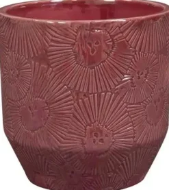 TS Collection bloempot lilia keramiek 13x13cm shiny cherry