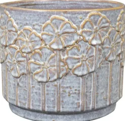 TS Collection bloempot lilou keramiek 17x14cm ice blue
