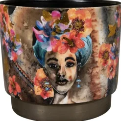 TS Collection bloempot majestic muse metaal 18x16cm majestic muse