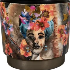 TS Collection bloempot majestic muse metaal 17x15cm majestic muse