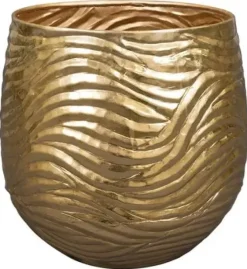 TS Collection bloempot marlie metaal 21x21cm gold