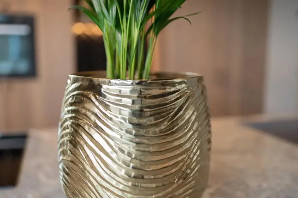 TS Collection bloempot marlie metaal 21x21cm gold
