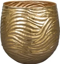 TS Collection bloempot marlie metaal 28x27cm gold