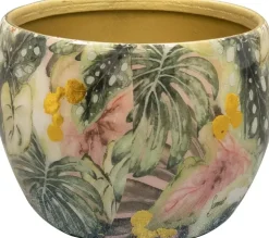 TS Collection bloempot mystery metaal 9x7cm monstera