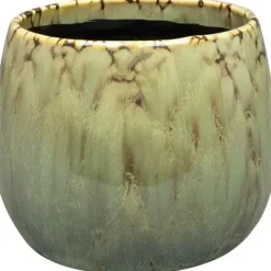 TS Collection bloempot odile keramiek 10x8cm groen