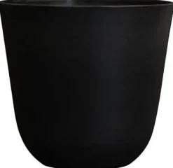 TS Collection bloempot palermo kunststof 23x22cm zwart