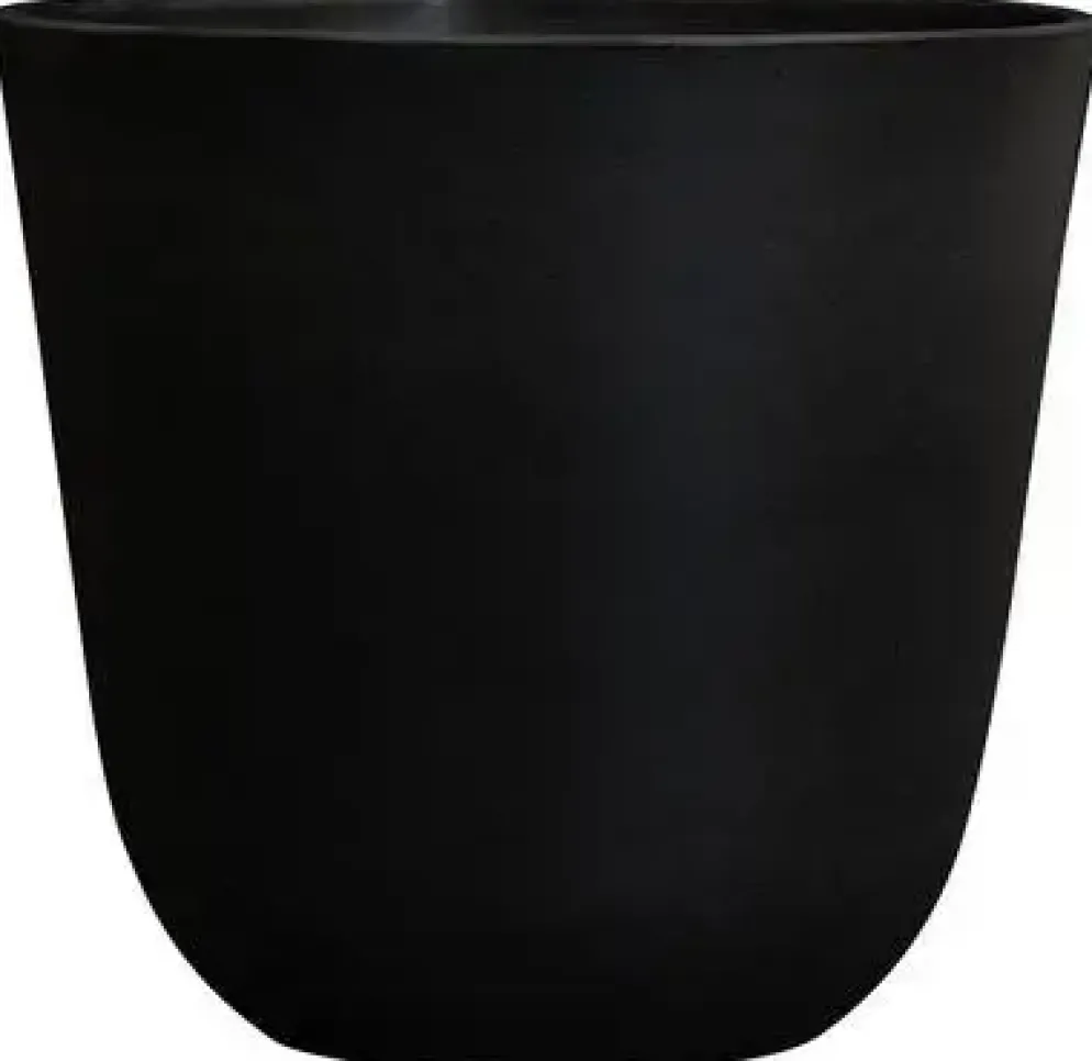 TS Collection bloempot palermo kunststof 23x22cm zwart