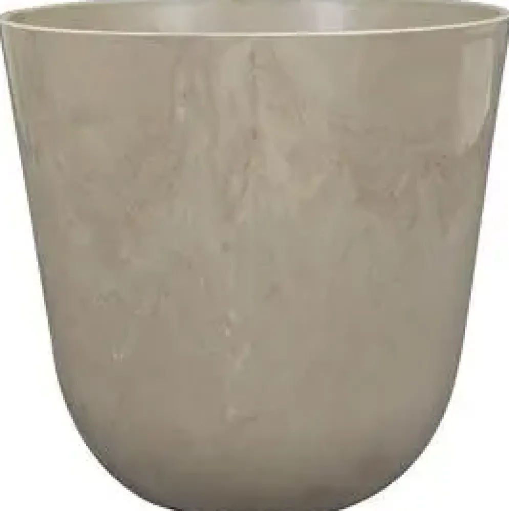 TS Collection bloempot palermo kunststof, steen 17x15cm clay