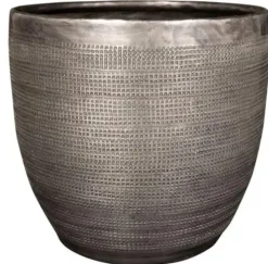 TS Collection bloempot rowen metaal 17x15cm lead