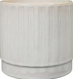 TS Collection bloempot sarien keramiek 13x13cm off white