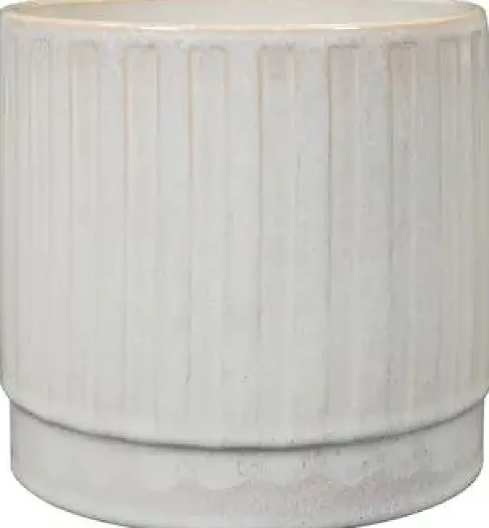 TS Collection bloempot sarien keramiek 13x13cm off white