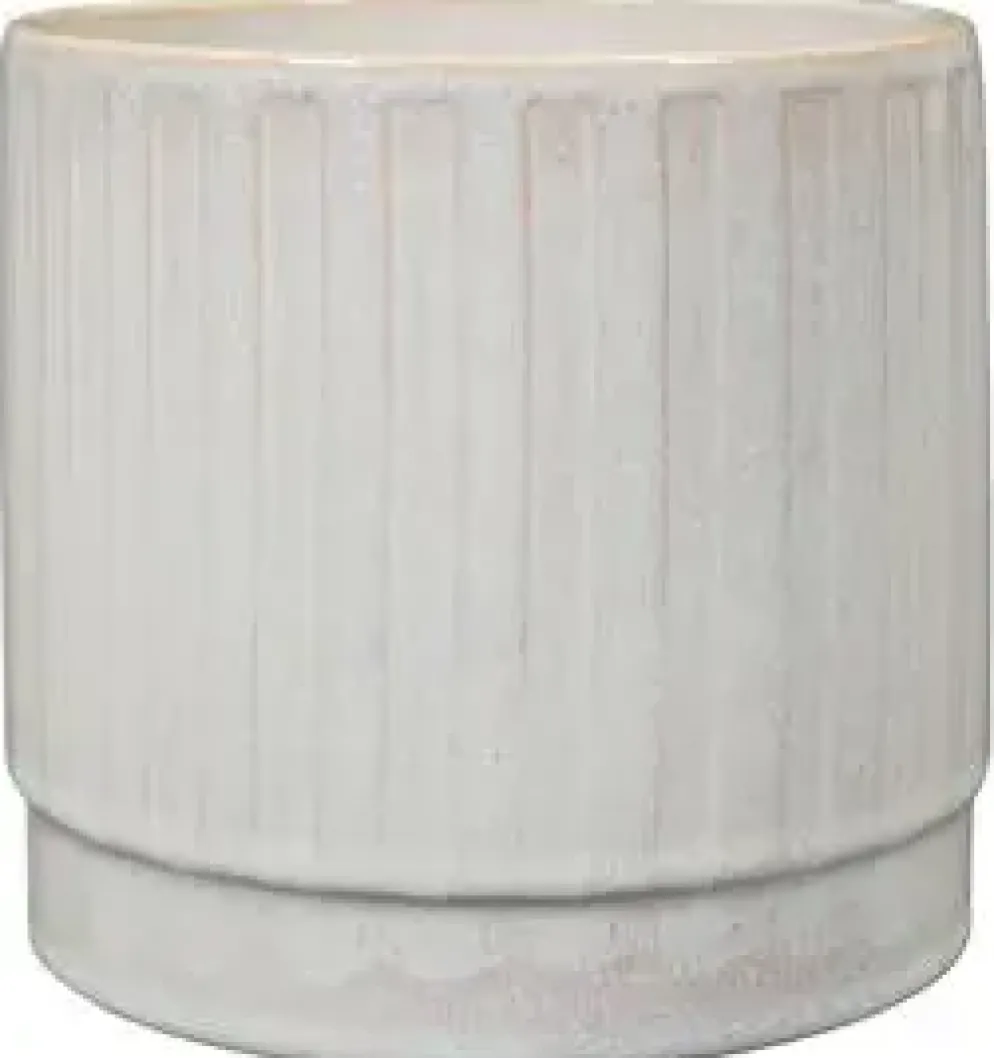 TS Collection bloempot sarien keramiek 10x10cm off white