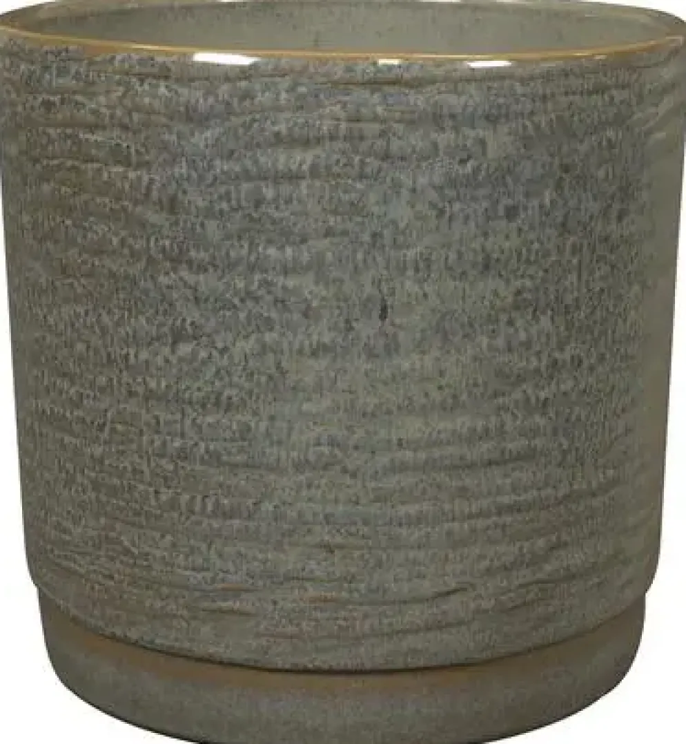 TS Collection bloempot siska keramiek 18x17cm sage
