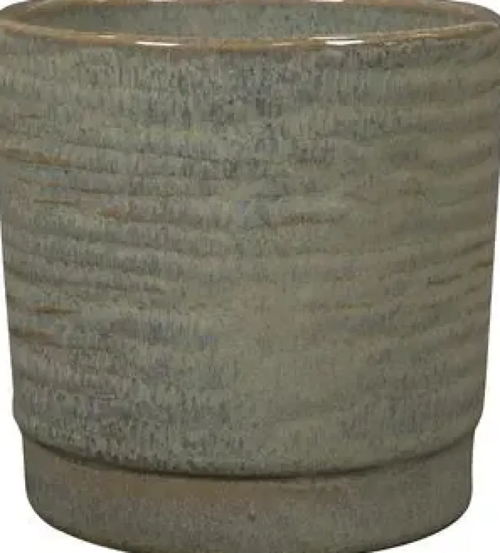 TS Collection bloempot siska keramiek 13x13cm sage