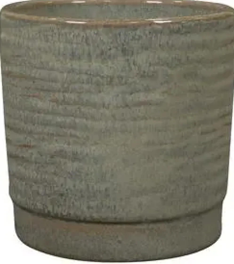 TS Collection bloempot siska keramiek 10x10cm sage