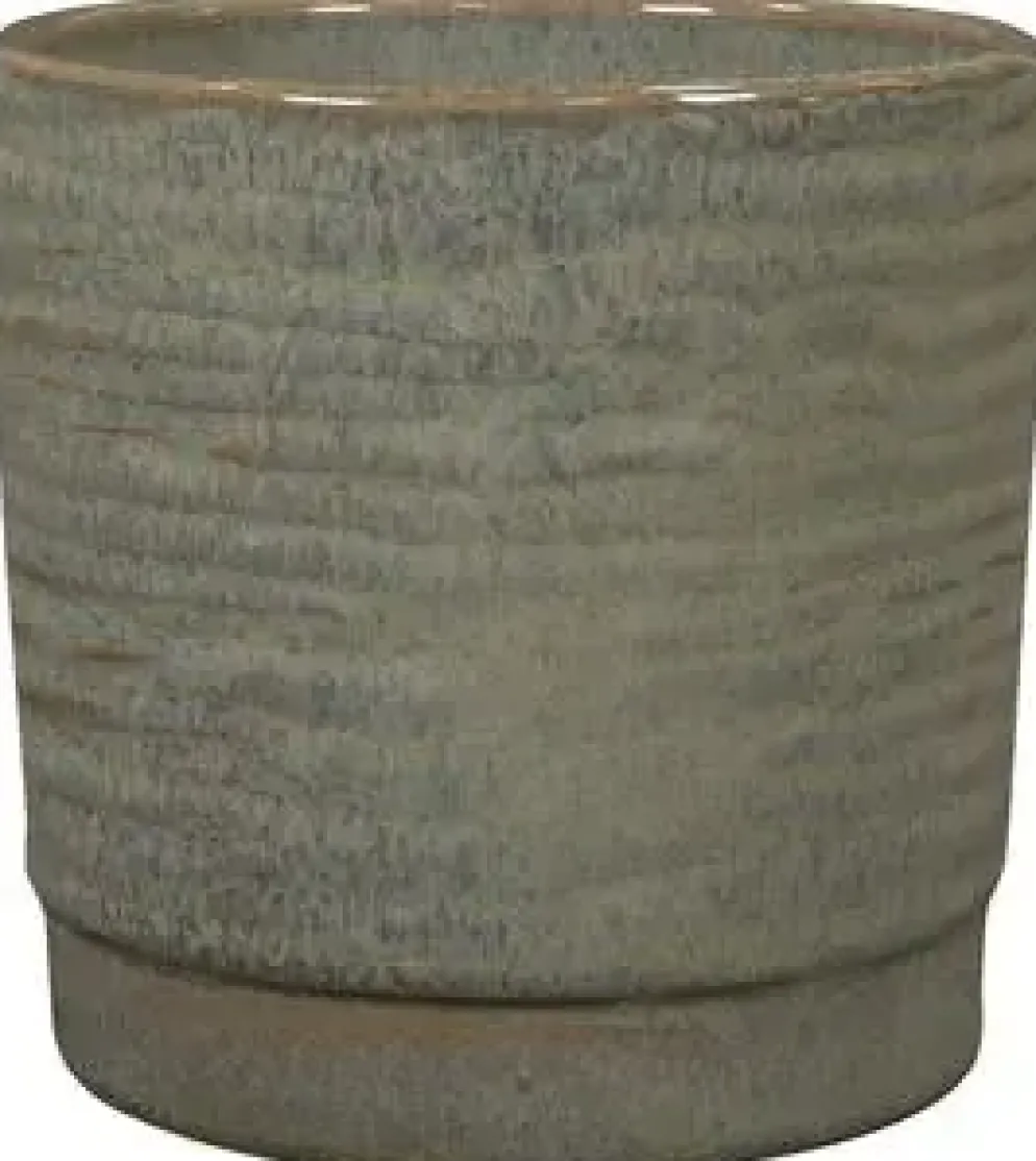 TS Collection bloempot siska keramiek 12x11cm sage