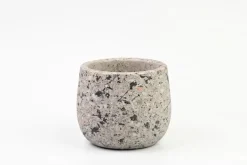 TS Collection bloempot tina steen 8x7cm terrazo grey
