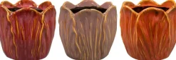 TS Collection bloempot tulp keramiek 15x14cm multi