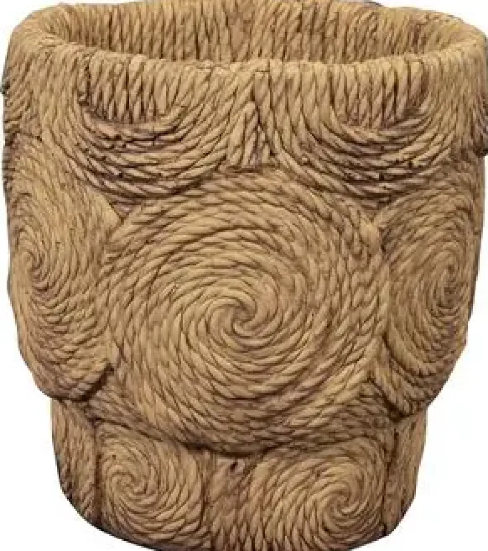 TS Collection bloempot zayn keramiek 14x14cm swirl jute
