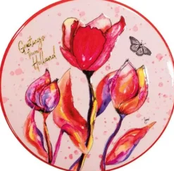 TS Collection onderzetter keramiek sunblush dream 11x11x1cm tulpen
