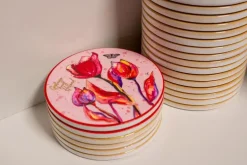 TS Collection onderzetter keramiek sunblush dream 11x11x1cm tulpen