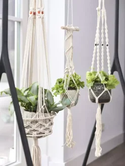 TS Collection Pothanger macrame ivoor 125cm
