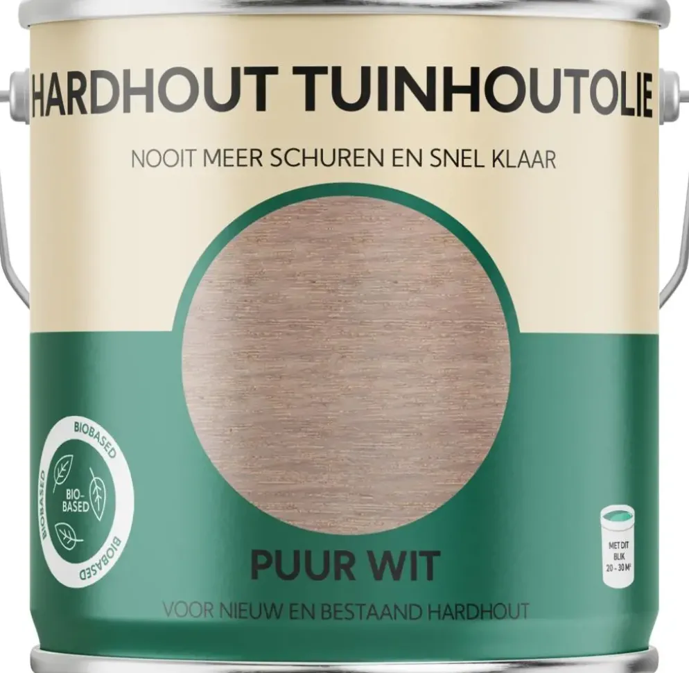 Tuinhoutolie Hardhout – Puur Wit – 2500 ml