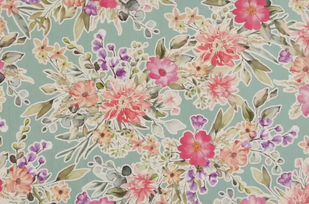Unique Living placemat flowers 28.5x43.5cm surf blue