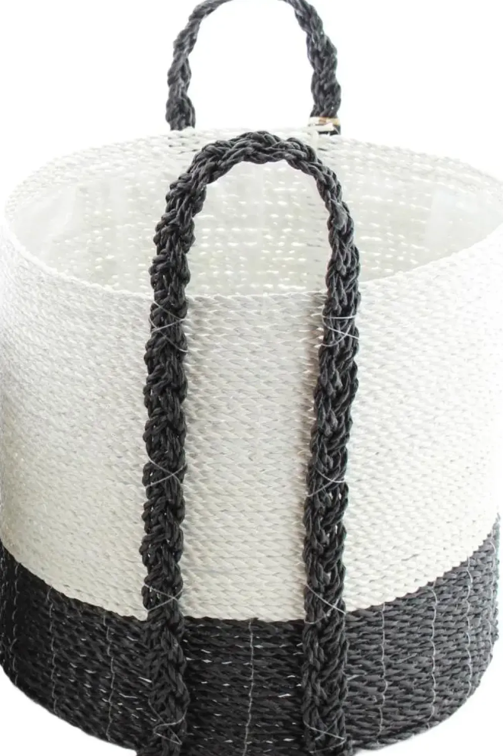 Van der Leeden - Mand Sulawesi – Ø39 x H34 cm – Zwart/Wit