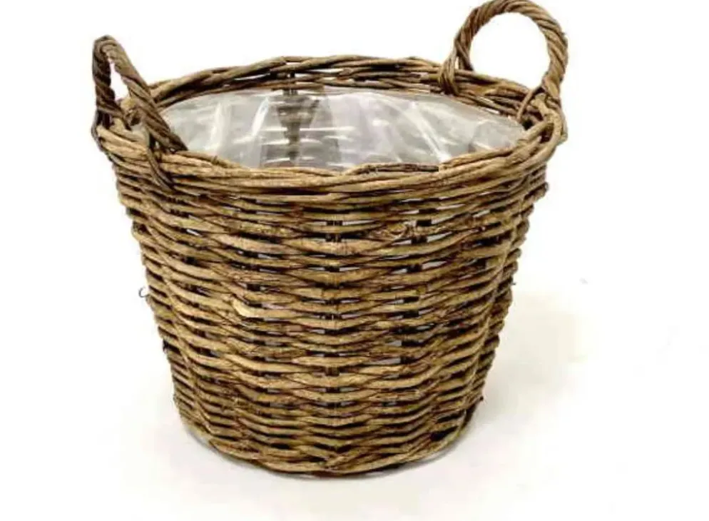 Van der Leeden Mandwerk BV bloemenmand plantaardig d40h30cm brown