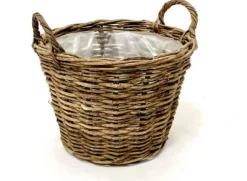 Van der Leeden Mandwerk BV bloemenmand plantaardig d35h25cm brown