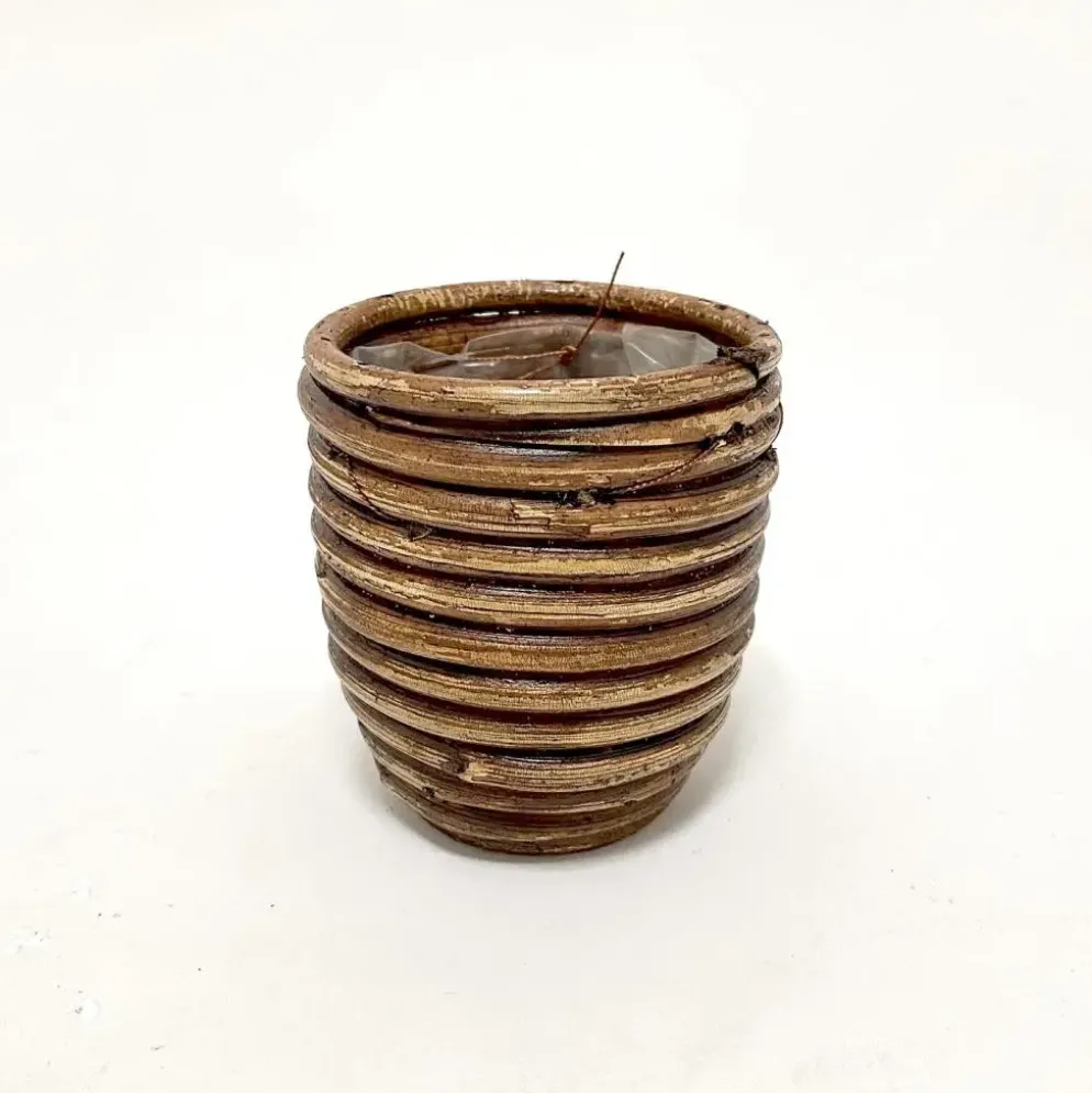Van der Leeden Mandwerk BV bloempot rotan d10h9cm bronze