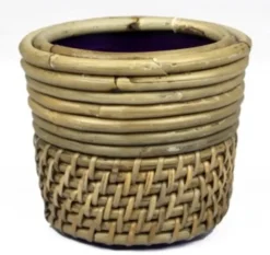 Van der Leeden Mandwerk BV drypot rotan lombok d14h12cm grijs