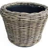 Van der Leeden Rotan Drypot grote plantenmand 43x33cm Bruin
