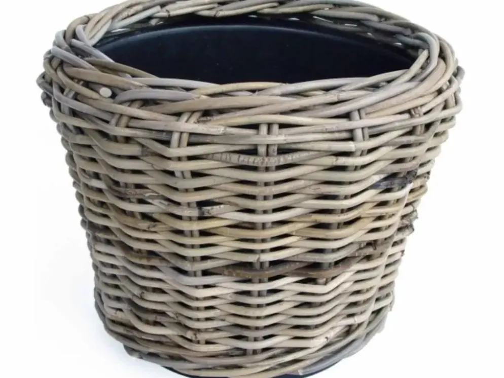 Van der Leeden Rotan Drypot plantenmand 32x23cm Bruin