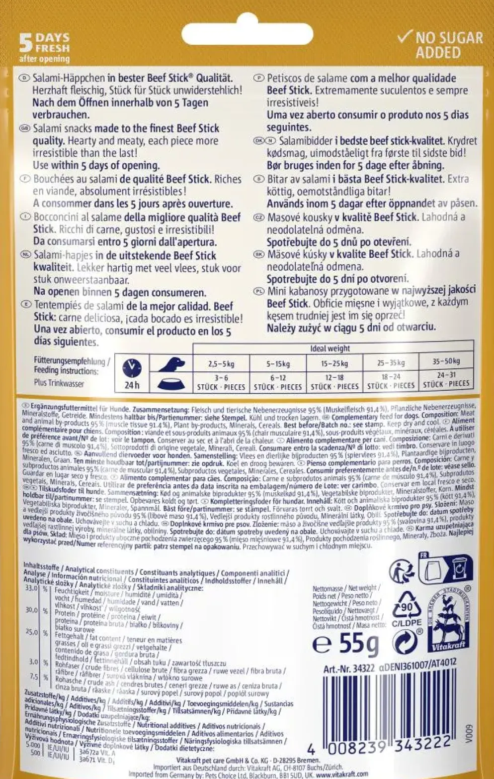 Vitakraft Beef Stick Original Rustico 55g