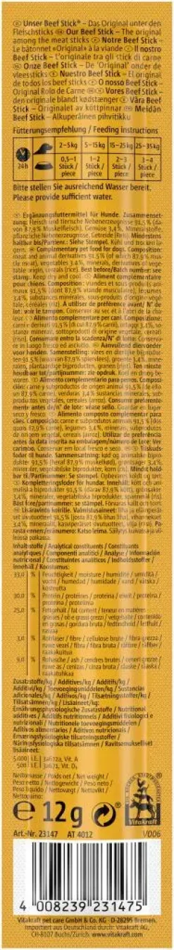 Vitakraft Beef Stick Original groente 12g