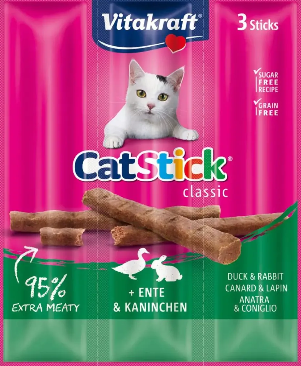 Vitakraft Cat-Stick mini eend & konijn 18g