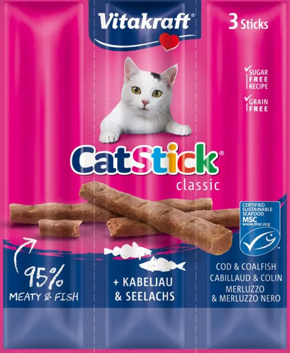 Vitakraft Cat-Stick mini kabeljauw & tonijn 18g
