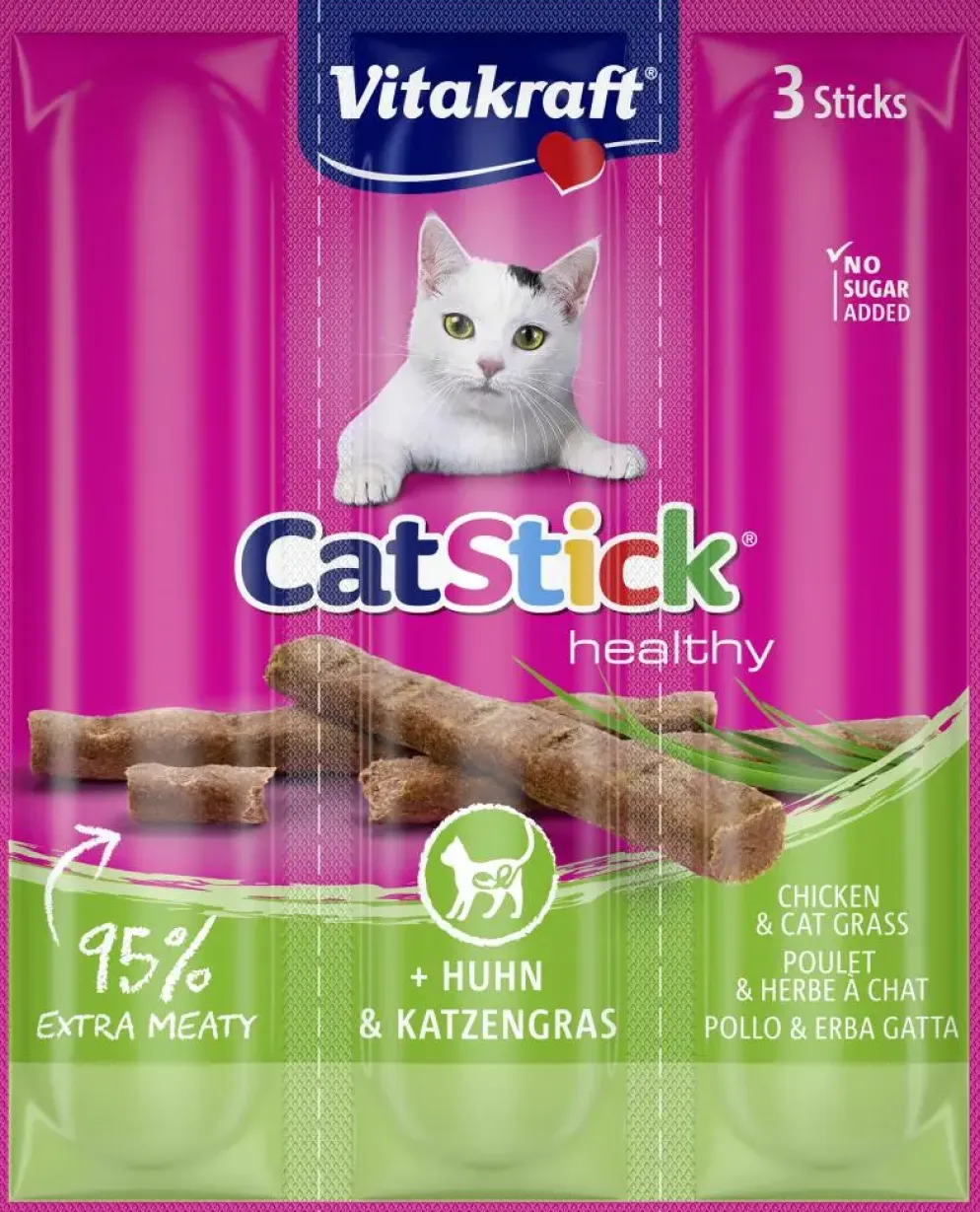 Vitakraft Cat-Stick mini kip & kattengras 18g